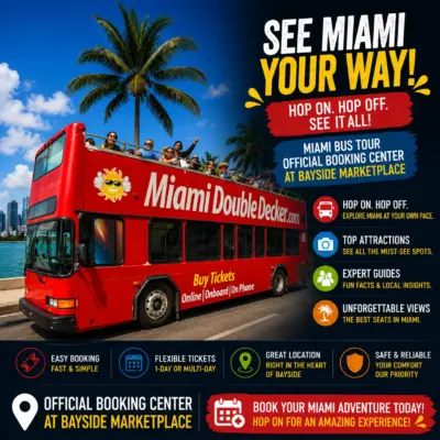 Miami Bus Tour: Official Booking Center at Bayside Marketplace