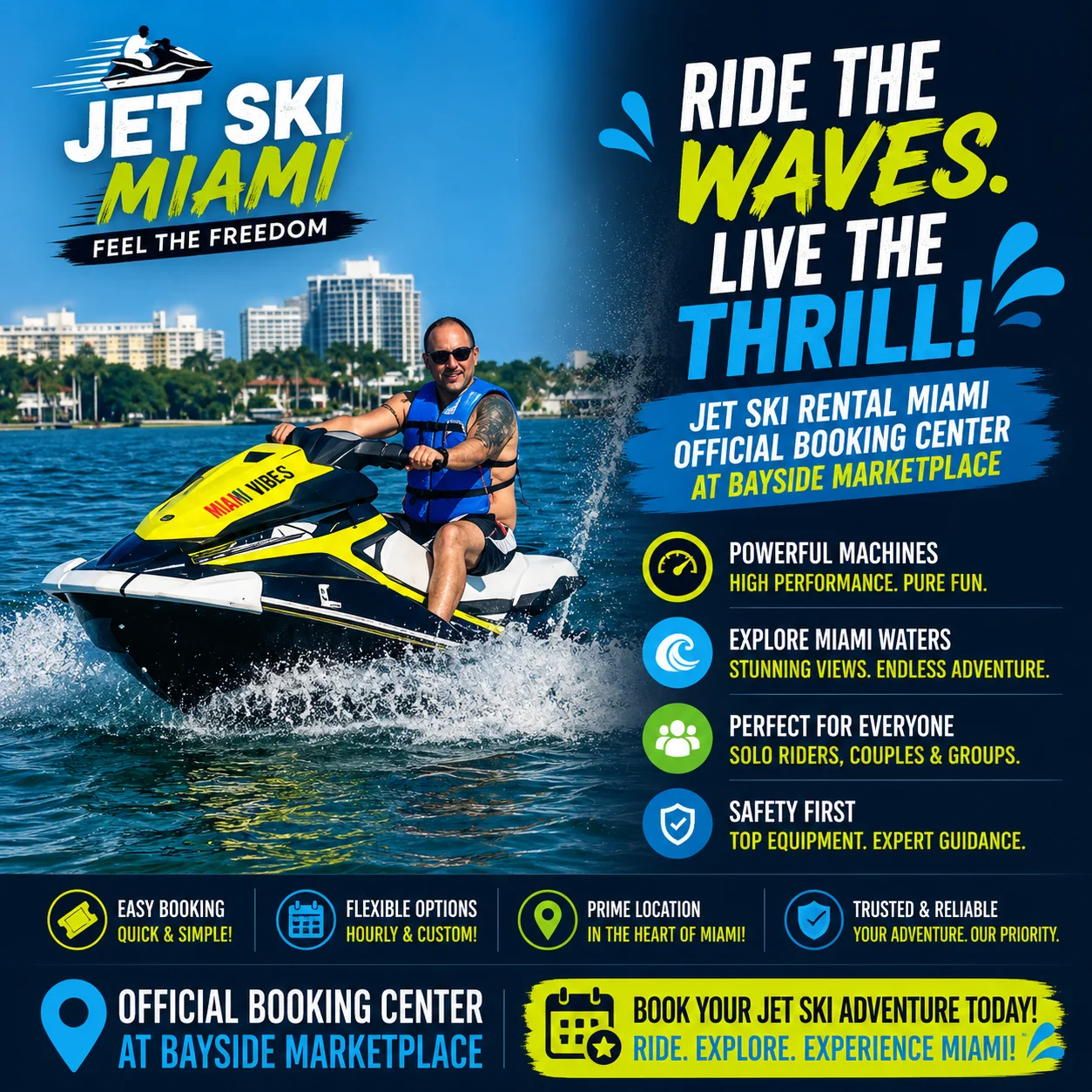 Jet Ski Rental Miami: Official Booking Center at Bayside Marketplace