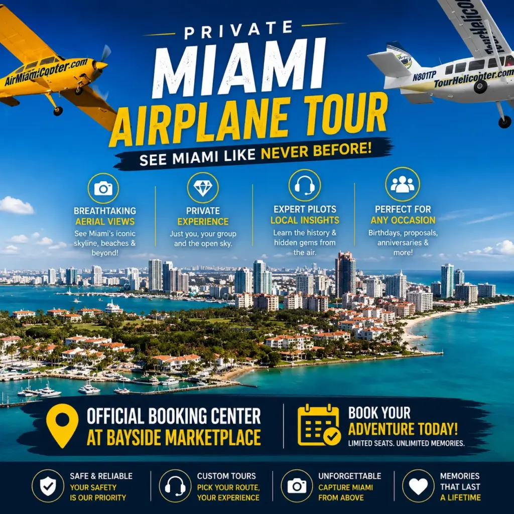 Private Miami Airplane Tour: Official Booking Center at Bayside