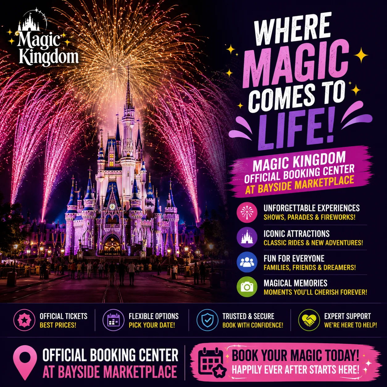Magic Kingdom: Official Booking Center at Bayside Marketplace