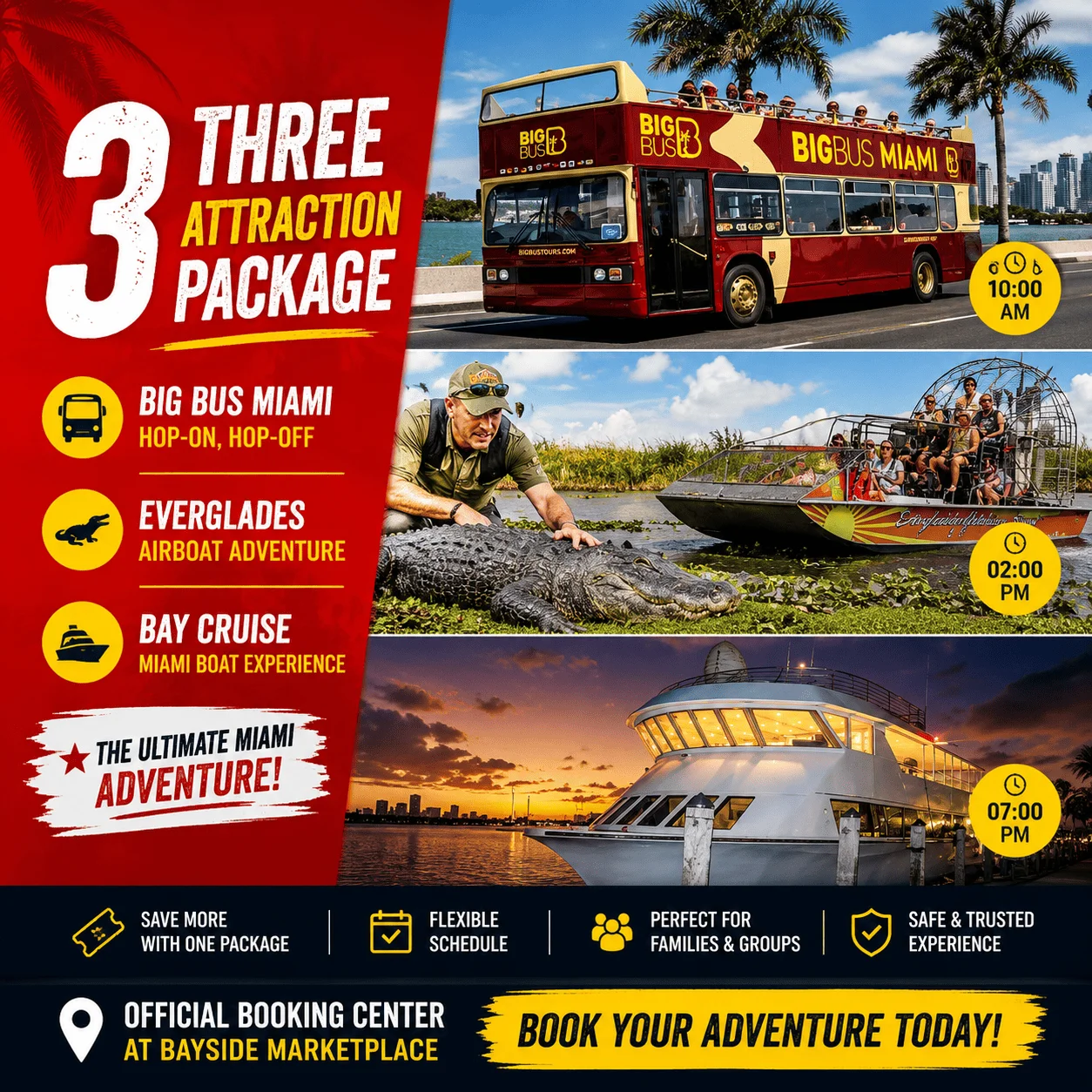 Miami Three-Attraction Package: Official Booking Center at Bayside Marketplace