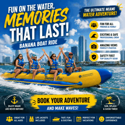 Banana Boat Ride in Miami: Official Booking Center at Bayside Marketplace
