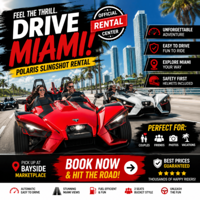 Polaris Slingshot Rental Miami: Official Booking Center at Bayside
